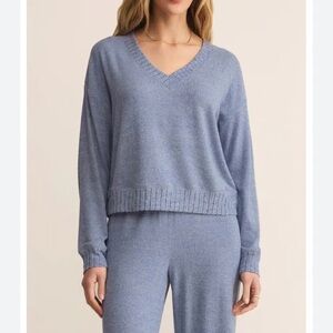 Z Supply Light Blue V-Neck Sweater